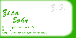 zita sohr business card